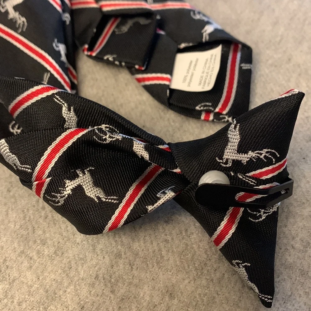 Clip-on Boys Tie Reindeer Striped
